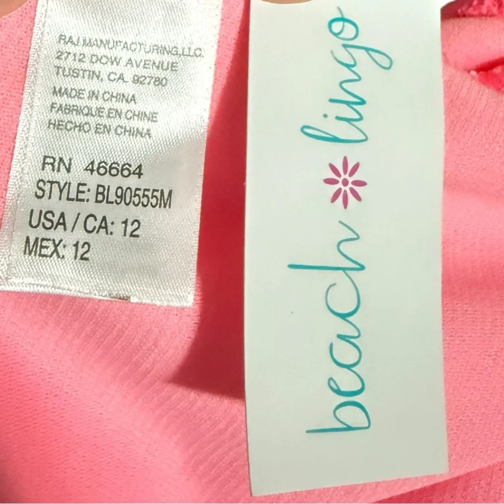 Beach Lingo One Piece Swimsuit Girls Pink Size 12 Tassel Strap